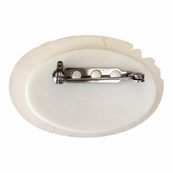 Vintage Butterfly Floral Antiqued Oval Resin Trinket Ring Box with Brooch Lid - Picture 4 of 12